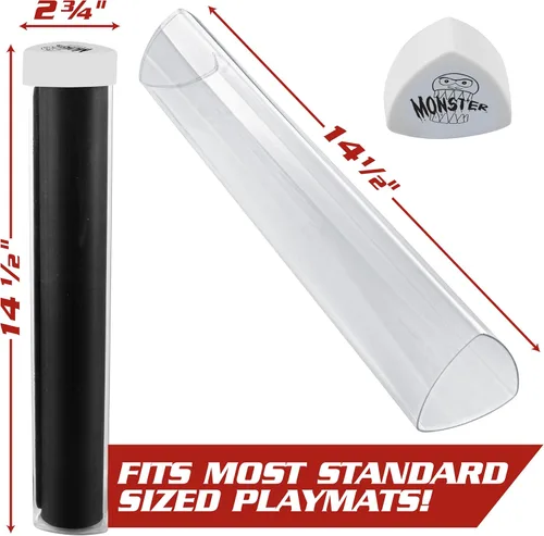 Vista 4 de Monster TCG Gaming Prism Playmat Tube(Blanco) - No se desprende de las superficies - Diseño fácil de entrar y salir - Guarda mejor tu tarjeta