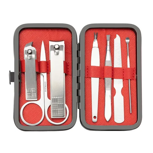 Vista 11 de NZKNP - Juego de manicura de viaje 7 en 1 con estuche, kit de aseo de uñas, herramientas para el cuidado, regalos del día del padre, regalos