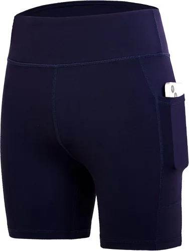 Vista 7 de DEVOROPA Pantalones cortos de 5" de elastano para niñas, pantalones cortos de voleibol, pantalones cortos elásticos para atletismo y gimnasia Beige