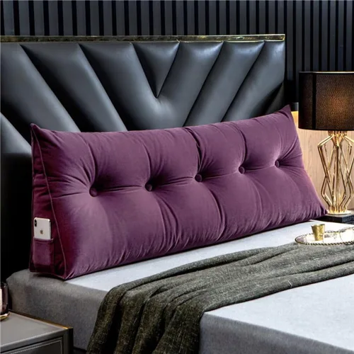 Vista 11 de Almohada triangular grande para cabecero beige con cuña para cama, almohada de lectura, respaldo de posicionamiento, cojín con funda extraíble