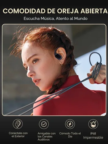 Vista 3 de DEMICEA 60H Playtime Soft Fit, IP68 Auriculares de conducción ósea Carbón