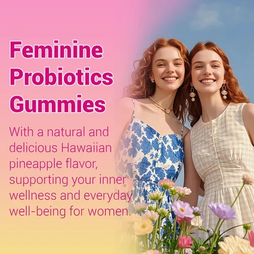 Vista 6 de Her Juicy - Gomitas de probióticos femeninos para mujeres, con prebióticos y olmo resbaladizo, promueve el equilibrio del pH, la salud intestinal
