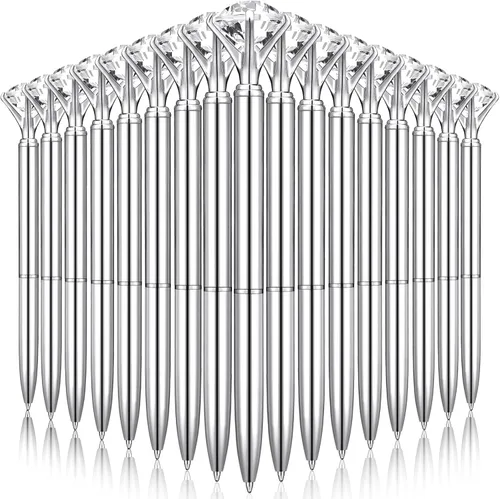 Vista 7 de Leinuosen 50 bolígrafos de diamante con diseño de cristal, tinta negra, bolígrafos unisex, perfectos para despedida de soltera, oficina, escuela