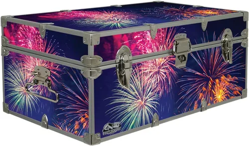 Vista 8 de C&N Footlockers Maletero de diseñador – 4 de julio – baúl de almacenamiento americana – iconos de pizarra americana - 32 x 18 x 13.5 pulgadas