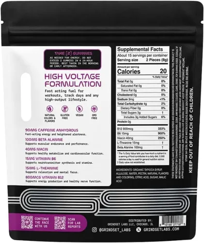 Vista 5 de Gomitas energéticas con cafeína: 90 mg de cafeína