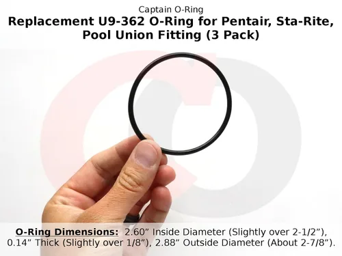 Vista 2 de Captain O-Ring - Junta tórica de repuesto U9-362 para Pentair, Sta-Rite, accesorio de unión de piscina (paquete de 3)