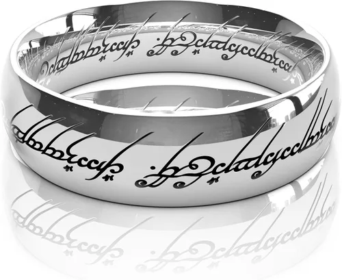 Vista 11 de King Ring Anillos de 0.236 in Ver.2 - Bandas de acero inoxidable pulido Magic Patern Negro Blanco