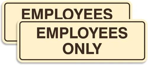 Vista 20 de Letrero estándar de solo empleados - Negro - Pequeño (1 paquete)