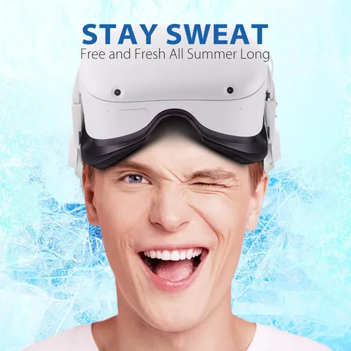 Vista 4 de DESTEK Cooling Face Pad and QH1 Head Strap Bundle, Compatible with Quest 2
