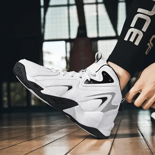 Vista 4 de MODGE Zapatos de baloncesto para hombre, ultraligeros de alta calidad, antideslizantes, transpirables, zapatos deportivos para hombre, zapatos