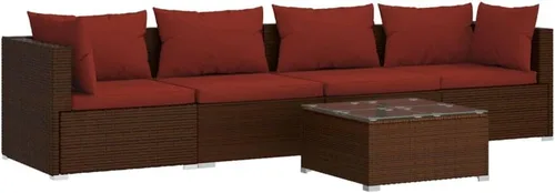 Vista 13 de 3-Piece Modular PE Rattan Sofa Set, Black 3-Seater Patio Couch