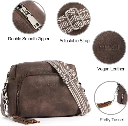 Vista 5 de CLUCI Bolsos para mujeres, bolsos cruzados para mujeres, bolso cruzado, bolso cruzado con correa ancha ajustable