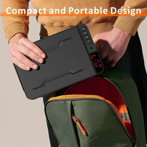 Vista 6 de Z ZLJUAN - Caja fuerte portátil para armas y pistolas con pantalla LCD de temperatura, humedad, huella digital biométrica, cerradura con teclado