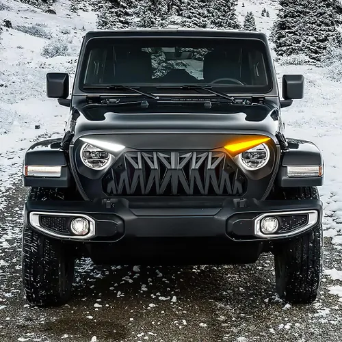 Vista 7 de Parrilla delantera compatible con Jeep Wrangler JL JLU Gladiator JT 2018