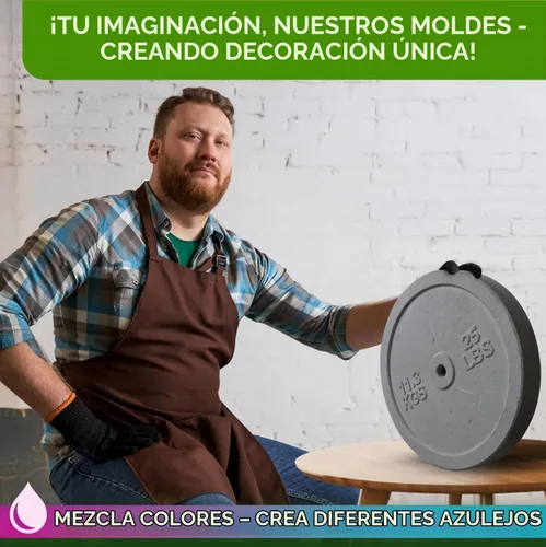 Vista 7 de Juego de moldes para pesas de hormigón para bricolaje, 5 piezas, plástico ABS de 0.079 in de grosor, placas de pesas con mancuernas y mancuernas