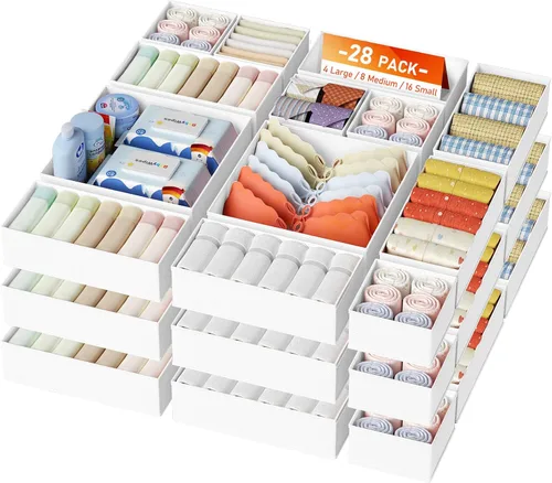 Vista 47 de DIMJ Organizador de cajones para ropa, paquete de 6 unidades, organizadores plegables para bebé, organizador de almacenamiento y cómoda