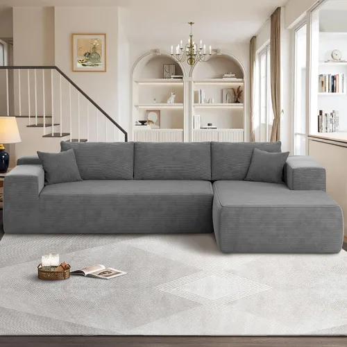 Vista 12 de Sofás seccionales Cloud de 96 pulgadas para sala de estar, sofá sin hueso en forma de L con cómoda silla, sofá modular con asiento profundo,