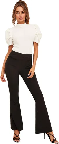 Vista 5 de Floerns Blusa con cuello de volante manga abombada para mujer