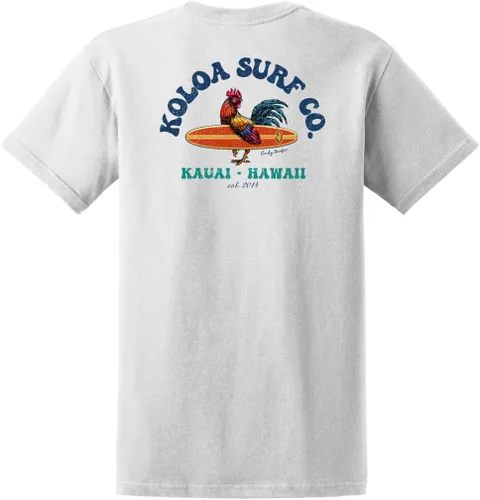 Vista 41 de Koloa Surf - Camisetas de algodón pesado para hombre, tallas grandes y altas Azul acuático/negro buscando diseño de ondas