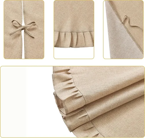 Vista 54 de ORTIGIA Falda blanca para árbol de Navidad de 48 pulgadas con POM POM, falda de árbol de Navidad de felpa suave de piel sintética blanca para árbol