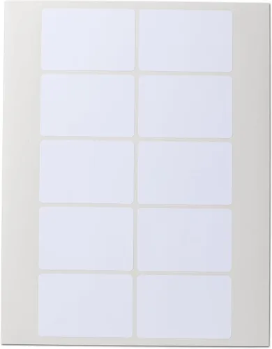 Vista 2 de Etiquetas impermeables para aceites esenciales, 50 rectángulos, 3 x 2 pulgadas, esquinas redondeadas, a prueba de aceite, altamente duraderas