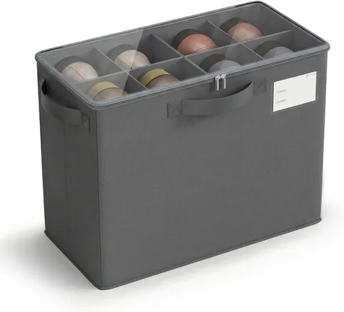 Vista 12 de Varhomax Shoe Organizer Box for Closet, Fabric Shoe Storage Bin with Adjustable Dividers & Clear Cover, Holds up 16-32 Pairs of Sneakers & Sandals