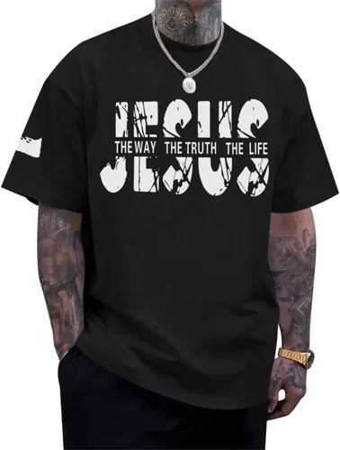 Vista 14 de Camisas de fe cristiana de Jesús para hombres, con versículo bíblico religioso, cruz religiosa, camiseta inspiradora, camisetas gráficas de gran