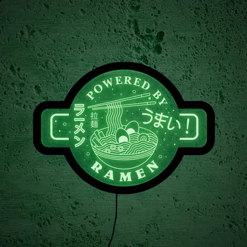 Vista 3 de Señal de luz LED de neón Ramen - Fideos japoneses, barra de sushi