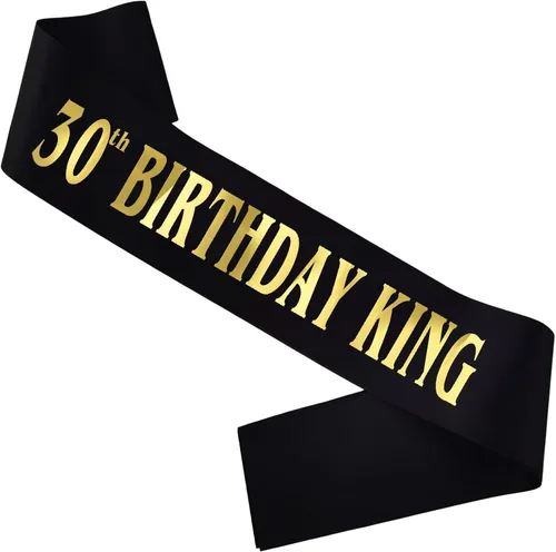Vista 12 de Banda de cumpleaños de 16 años, banda de satén negro dorado para hombres 16 ° Fabulosa fiesta de cumpleaños, decoraciones de regalo