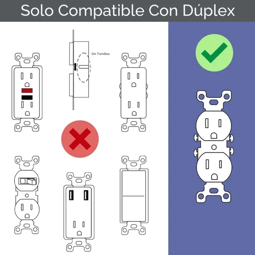 Vista 8 de SnapPower Paquete de 2 luces guía [para tomas dúplex] – Sustituye a la luz nocturna enchufable – Placa de pared de receptáculo eléctrico con luces