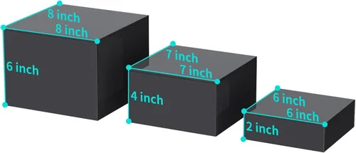 Vista 3 de HIIMIEI Elevadores de buffet, elevadores de alimentos para mesa de bufé, estante de exhibición para catering, postres coleccionables, figuras