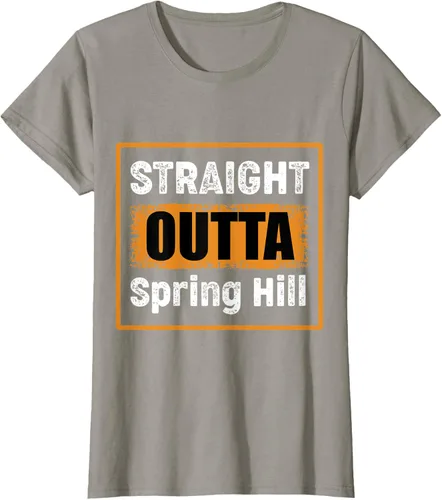 Vista 24 de Straight Outta Spring Hill Tennessee USA - Camiseta de humor vintage, Negro