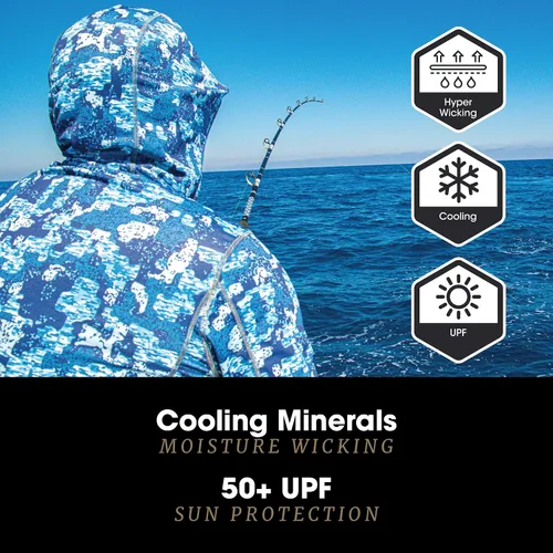 Vista 3 de FORLOH Mens SolAir Technical Hoodie - Lightweight Tactical Sun Hoodie UV Protection Base Layer