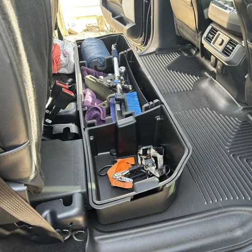 Vista 7 de WHALEMOTOR Almacenamiento debajo del asiento Compatible con Ford F150 (2015-2025) y Super Duty (2017-2025) SuperCrew/Crew Cab, Organizador de carga