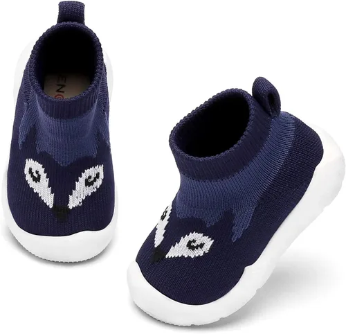 Vista 8 de Engtoy Baby Sock Shoes Baby Walking Shoes Infant Non-Slip Breathable Slippers with Soft Rubber Sole Baby Boys Girls Slip On Sneakers
