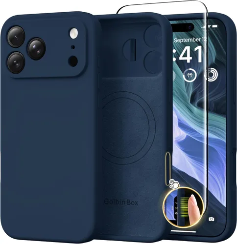 Vista 95 de GolbinBox Funda magnética para iPhone 17, compatible con MagSafe, cubierta de silicona integrada para control de cámara, funda de silicona líquida a