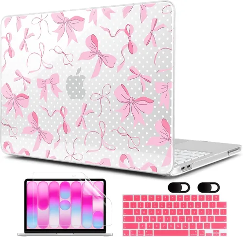 Vista 18 de MEEgoodo Funda estampada para MacBook Neo de 13 pulgadas versión 2026 (compatible con el modelo A3404), funda rígida para laptop con funda