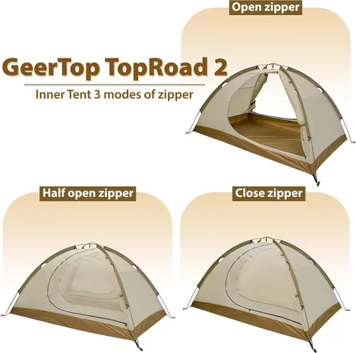 Vista 8 de GEERTOP 2-Person 4-Season Ultralight Waterproof Backpacking Tent