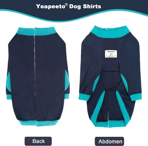 Vista 2 de Camisas para perro, protector de codo, patas delanteras, traje de recuperación para perro para dejar de lamer, funda para heridas poscirugía
