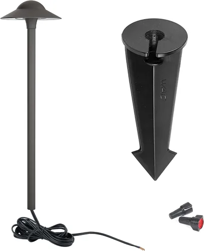 Vista 2 de WAC Iluminación de paisaje, toldo LED de 12 V para camino y área con tapa redonda de 6.5 pulgadas, 2700 K, LED cálido incorporado en bronce