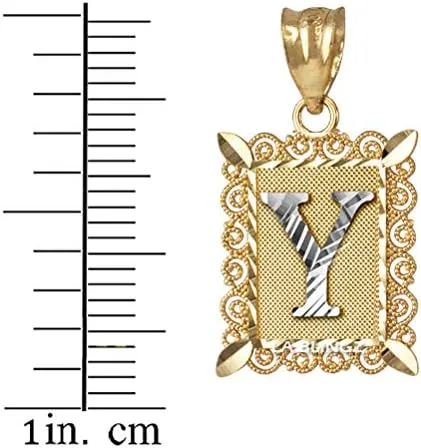 Vista 2 de La Blingz - Collar de oro amarillo de 14 quilates, diseño de letras del alfabeto