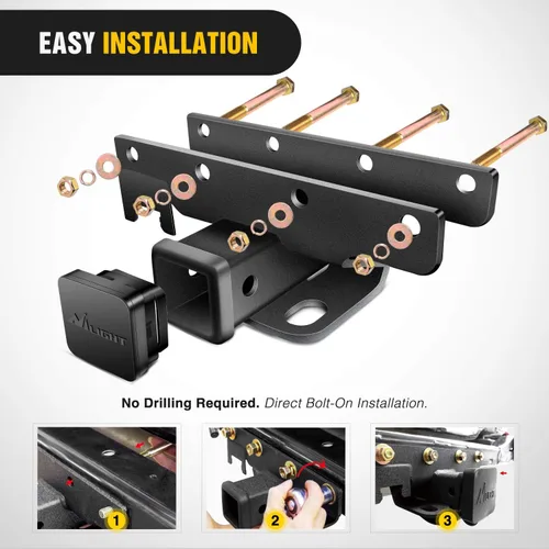 Vista 5 de Nilight - JK-61A Kit receptor de enganche de remolque de parachoques trasero de 2 pulgadas, compatible con Jeep Wrangler JK 2007-2018 de 4 puertas