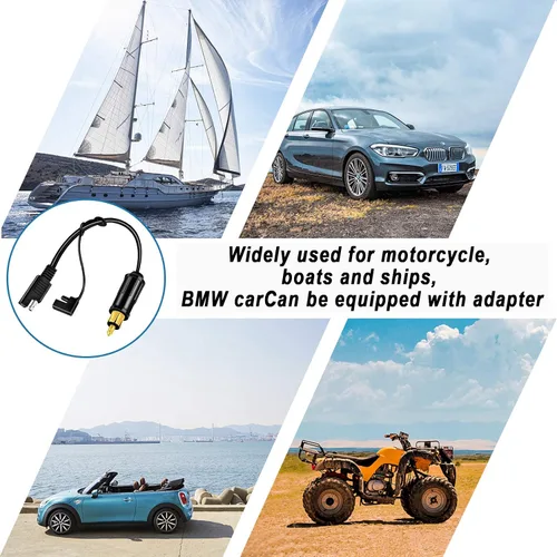 Vista 7 de Adaptador divisor para encendedor de cigarrillos BMW - Conector SAE a enchufe DIN para puerto de cargador de energía de coche