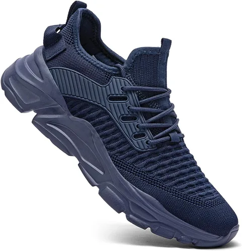 Vista 3 de Zapatos deportivos para caminar para hombre, ligeros, transpirables, informales, suela suave, cómodos, para el trabajo, gimnasio, entrenamiento
