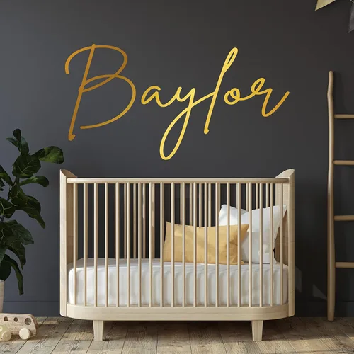 Vista 2 de Calcomanía de pared con nombre, letrero con nombre, calcomanía de nombre personalizado, calcomanía para guardería, habitación de niños, habitación