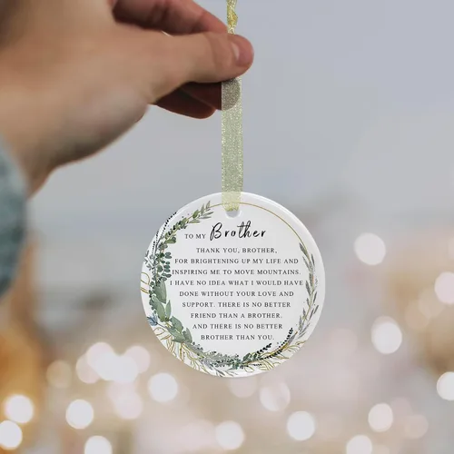 Vista 3 de Adornos para hermano 2026, adorno de Navidad para hermano, adorno de Navidad para hermano para siempre, el mejor hermano de siempre, regalo