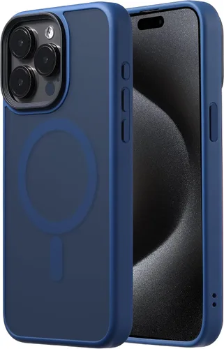 Vista 89 de Tigowos Funda magnética para iPhone 15, resistente a las caídas, sensación de piel mate, a prueba de golpes, ajuste delgado para iPhone 15, negro