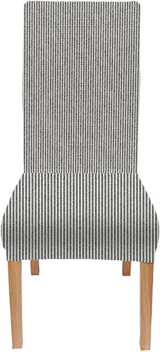 Vista 102 de TOMWISH Juego de 2 fundas para sillas de comedor, color turquesa y gris, fundas elásticas para sillas Parsons, de elastano, lavables, protectores