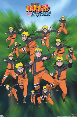 Vista 13 de Trends International Naruto Shippuden - Póster de pared de poses, 14.725 x 22.375 pulgadas, versión enmarcada de madera de granero