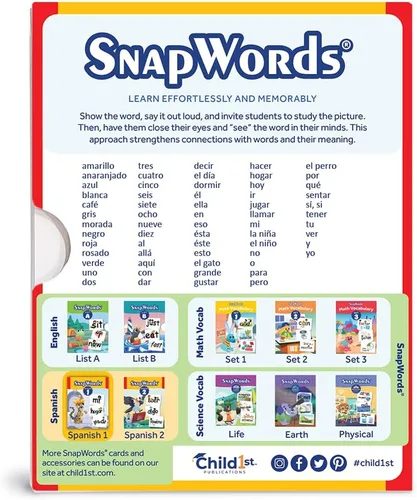 Vista 6 de Tarjetas didácticas de español de SnapWords, Lista 1 - Tarjetas flash de palabras a la vista